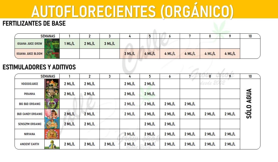 tabla autoflorecientes orgánico